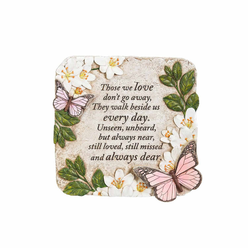 Evergreen Garden Stone,Those We Love, Butterflies Garden Stone,11x1x11 Inches