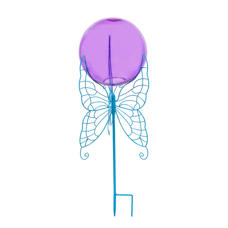 28" Gazing Ball Set,  Blue Butterfly,84g2119