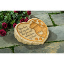 11" Heart Shaped Pet Memorial Garden Stone, Cat Silhouette,84g2949