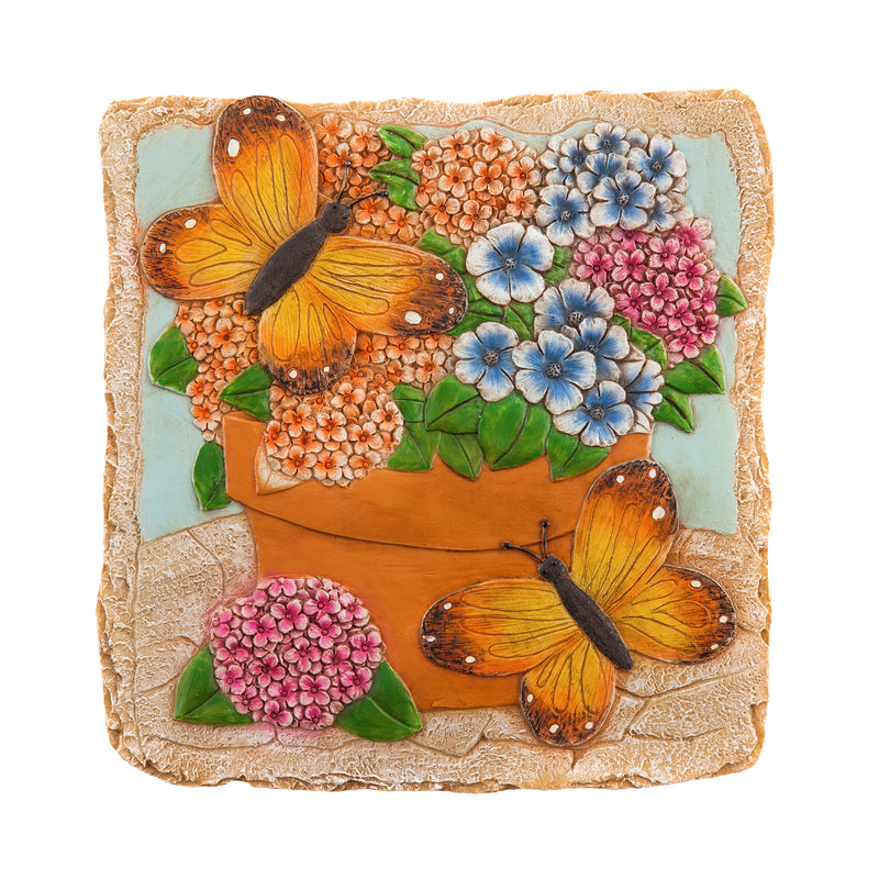 11" Garden Stone, Garden Monarch Butterflies,84g3283b