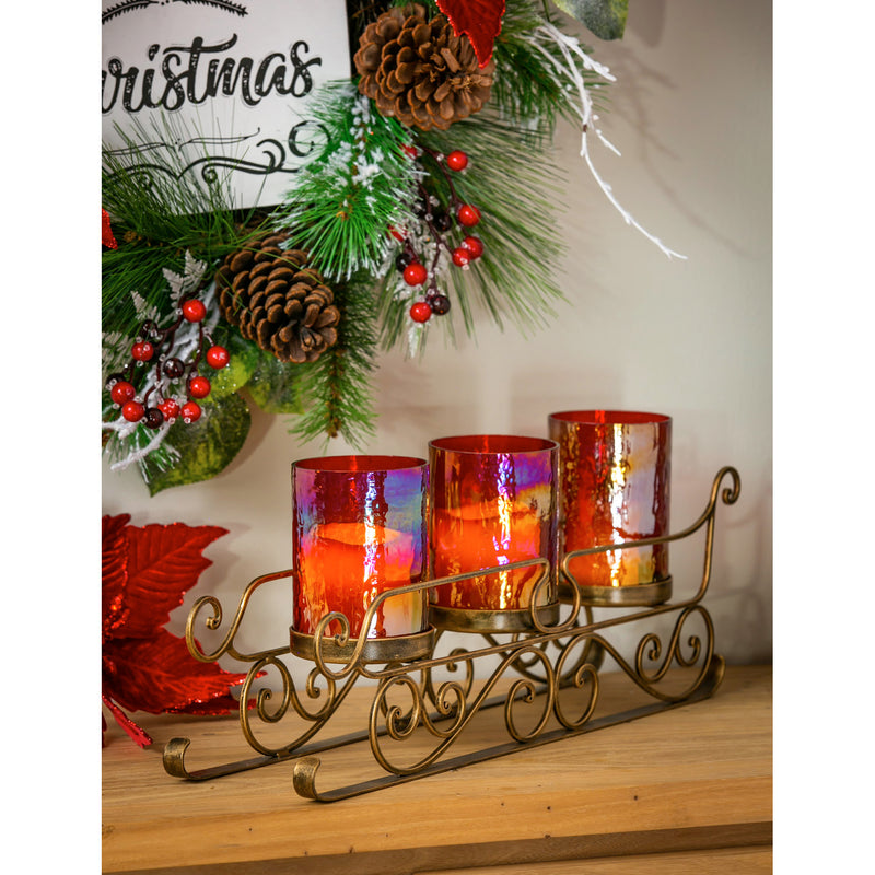 Winter Sled Metal Candle Holder,8chm232
