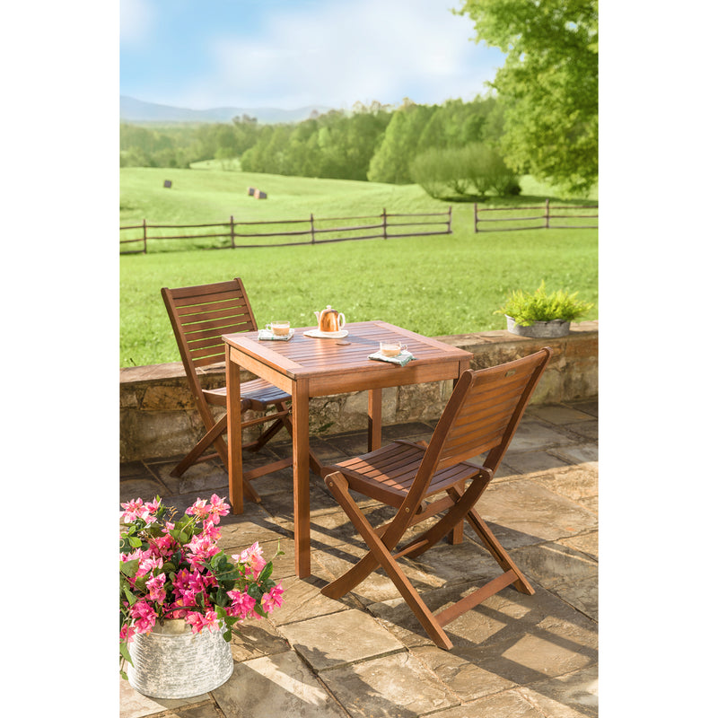 Eucalyptus Wood Outdoor Square Bistro Table,8f00306