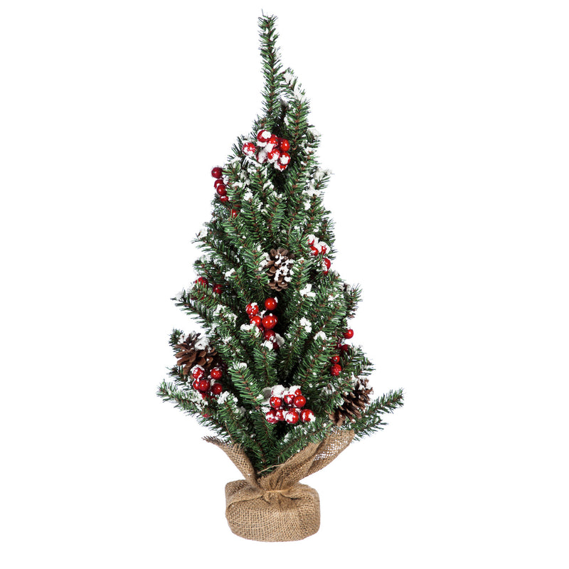 24'' Snow and Berry Covered Tree Table Decor,8flp131