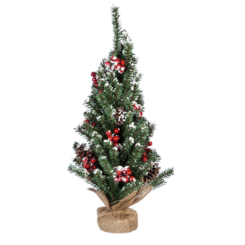 24'' Snow and Berry Covered Tree Table Decor,8flp131