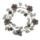 Leaf&Flower Metal Wreath, 15",8gr102