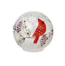 Glass Handpainted Cardinal and Pinecones LED Globe, Set of 2,8led184
