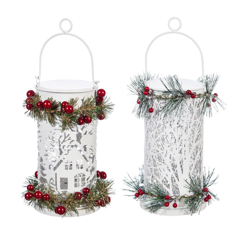 White and Red LED Candle Holder Décor, 2 ASST,8led210