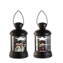 LED Acrylic Lantern Winter Scene Table Decor, 2 Asst,8led362