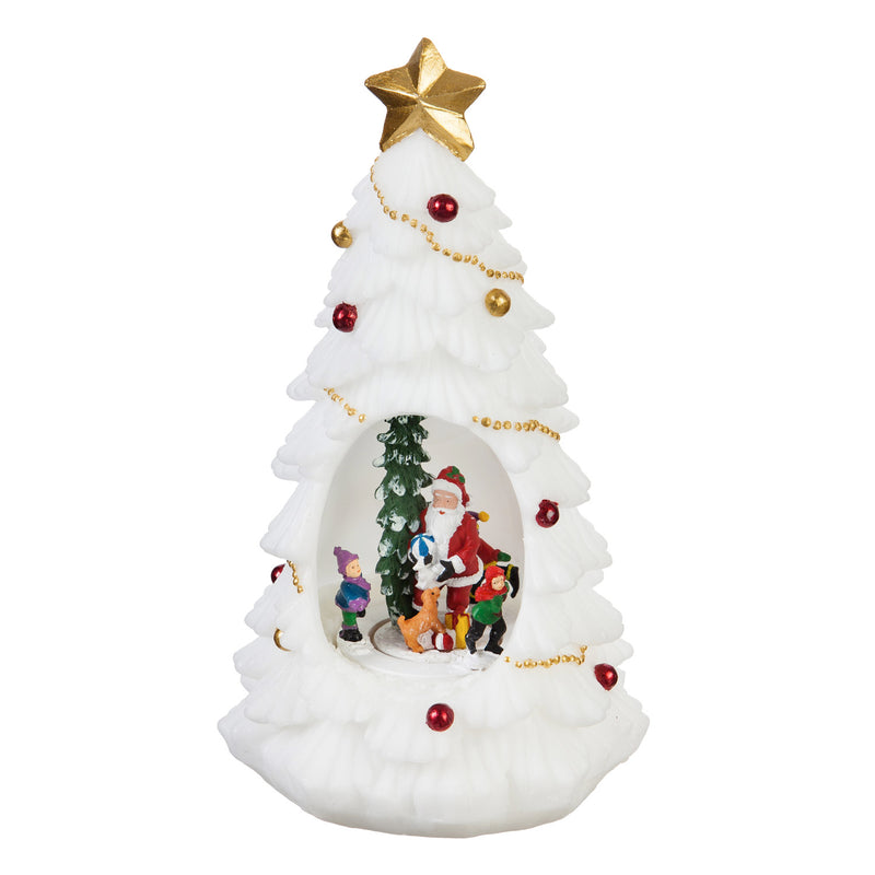 10'' Tall LED Christmas Tree and Santa with animated motion Table Décor,8led426
