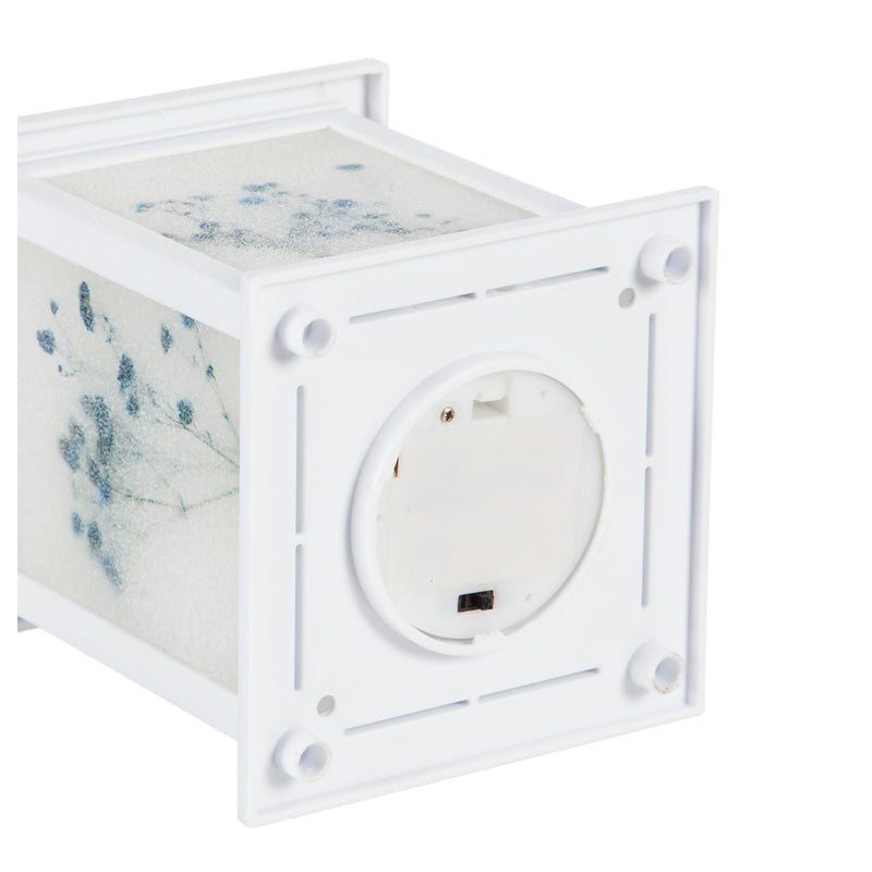 LED Lantern, Set of 2, Blue Floral,8led430