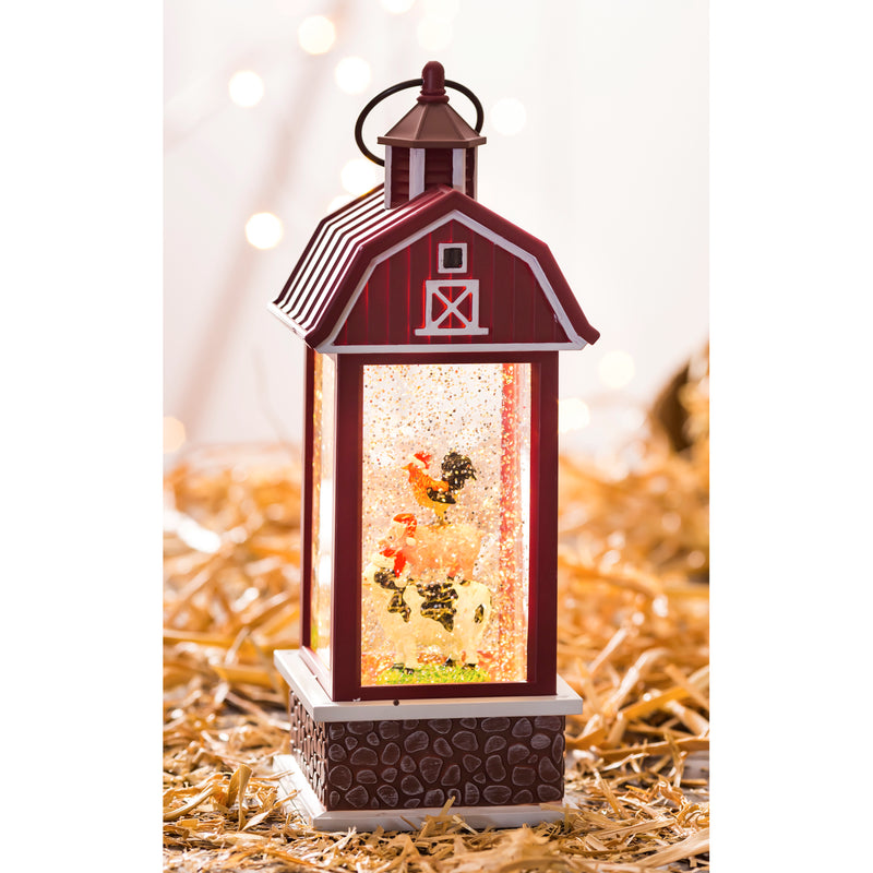 LED Spinning Water Barn Lantern, 2 Asst,8led458