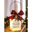 LED Jar with Plaid Ribbon, Pine, and Berries, 2 Assorted: Red/White,8led497
