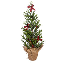 LED 30" Tree with Bows in Burlap Pot,8led514