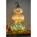 Glass LED Stacked Pumpkin Decor,8led554