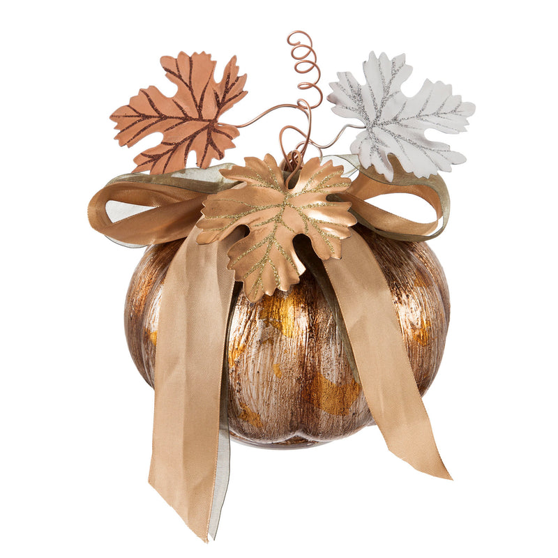 Glass LED Pumpkin Tabletop Decor, 3 Assorted,8led555