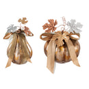 Glass LED Pumpkin Tabletop Decor, 3 Assorted,8led555