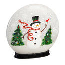 Glass Hand Painted Snowman and Cardinal LED Disc,8led7186b