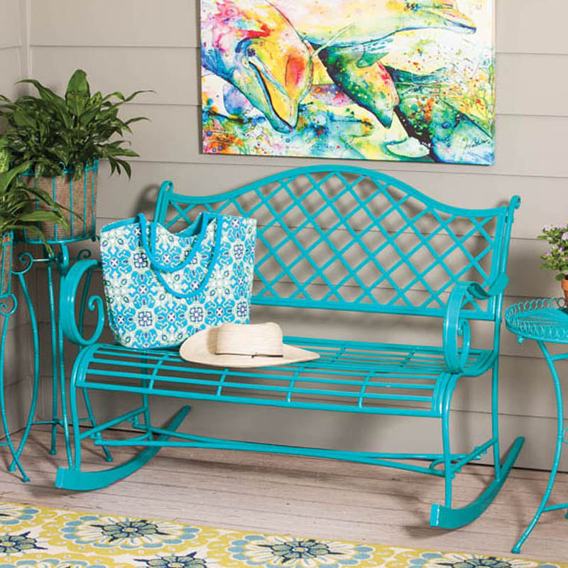 Powder Coat Indoor / Outdoor Turq Metal Rocker,8mb006