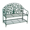 Tree of Life Metal Garden Storage Bench,8mb141