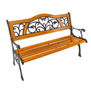 Metal and Wood Bench Vine,8mb150