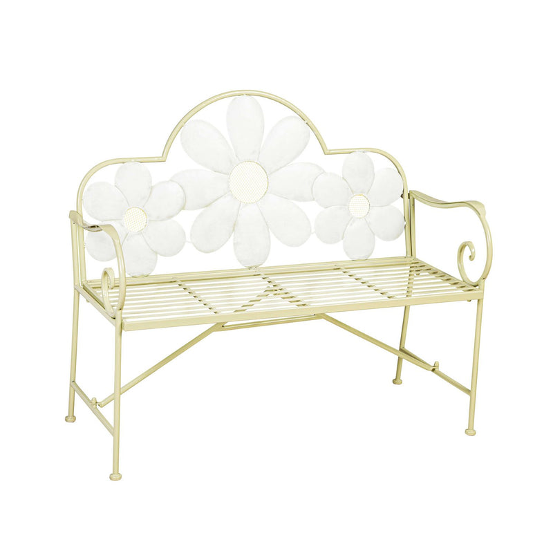 Metal Floral Garden Bench, 44.88"x20.08"x37.8"