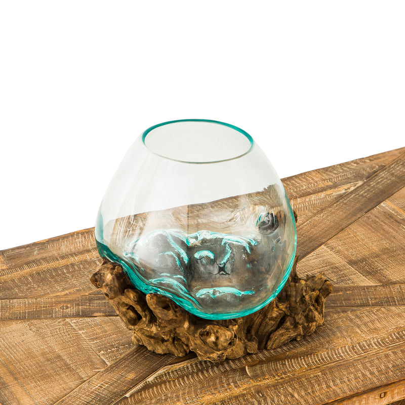 Glass Planter on Driftwood,8prm002