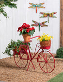Red Metal Bicycle Planter,8prm005a