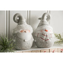 Terracotta Santa and Snowman with Crackle Effect Tabletop Decor, 2 Asst,8tac087