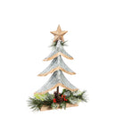 Silver Metal Tree with Glitter and Artificial Tabletop Decor, Set of 2,8tam343