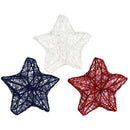 Metal Star Table Decor, 3 Asst: Red, Blue, White,8tam350