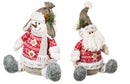 Nordic Christmas Santa and Snowman 10" Table Decor, 2 ASST,8tan035