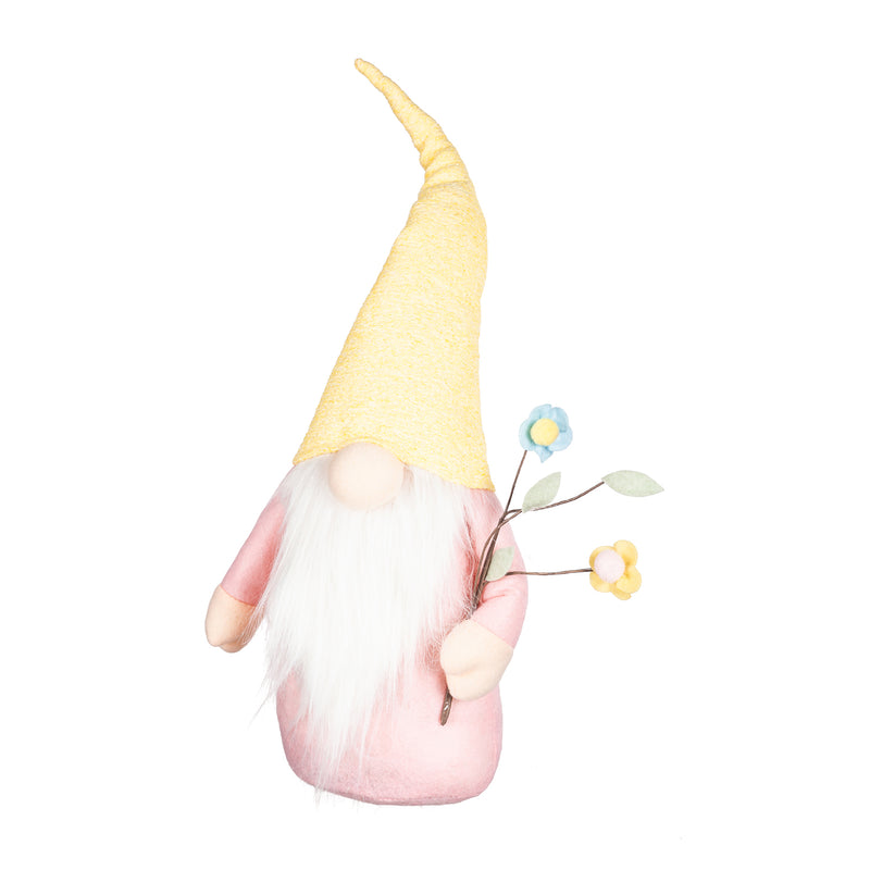 Gnome with Flower Stems Table Decor, 2 Asst,8tan114