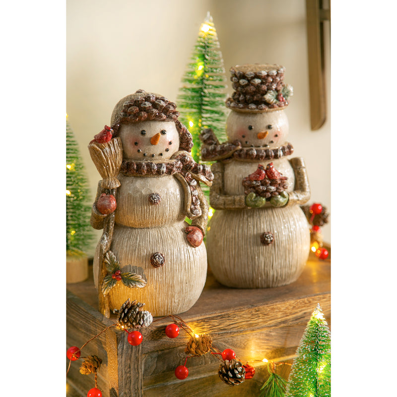 Resin Woodland Snowman Tabletop Decor, 2 Asst,8tar430