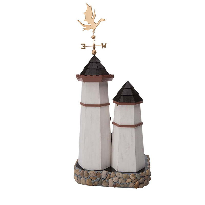 Evergreen Bird House,Three Tower Castle Birdhouse with Dragon Weathervane,7.75x9x16.5 Inches