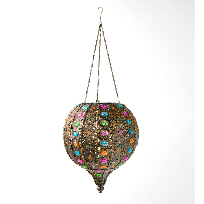 Metal Hanging Lantern Large,11.75"x11.75"x31"inches