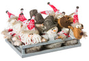 Nordic Plush Ornaments in Wooden Tray, Includes 12 pieces,p2562