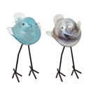 Glass Bird with Iron Feet, 2 Asst,p3502