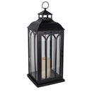 Lighted LED Metal and Glass Holiday Lantern with Candle,pha334