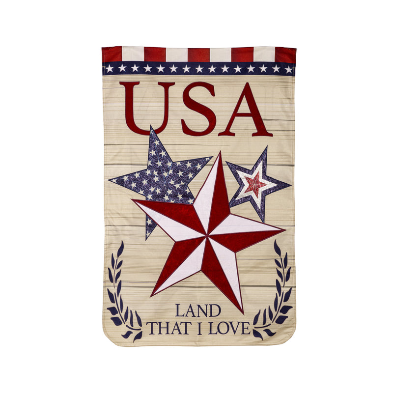 Land That I Love Estate Size Embellished Burlap Flag,phb052