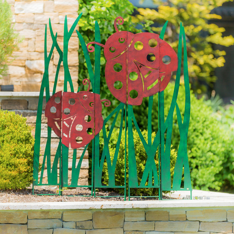 Colored Metal Panel Stakes, Ladybug,q56120