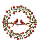 Cardinals and Berries Metal Wreath,wl5299