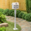 White Cape Cod Birdhouse with Post,zq2bh695