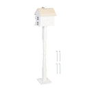 White Cape Cod Birdhouse with Post,zq2bh695