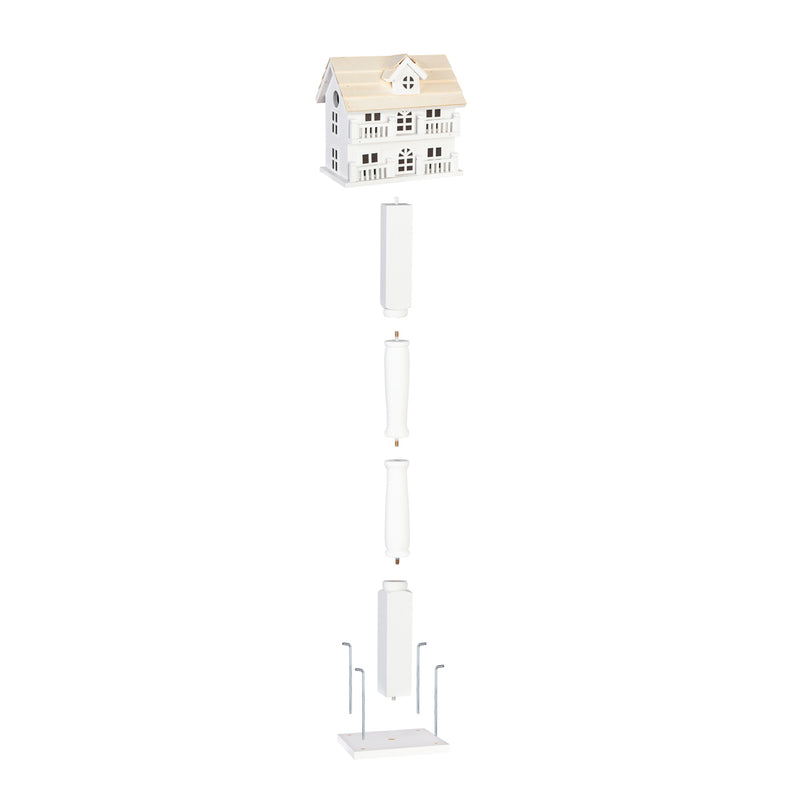 White Cape Cod Birdhouse with Post,zq2bh695